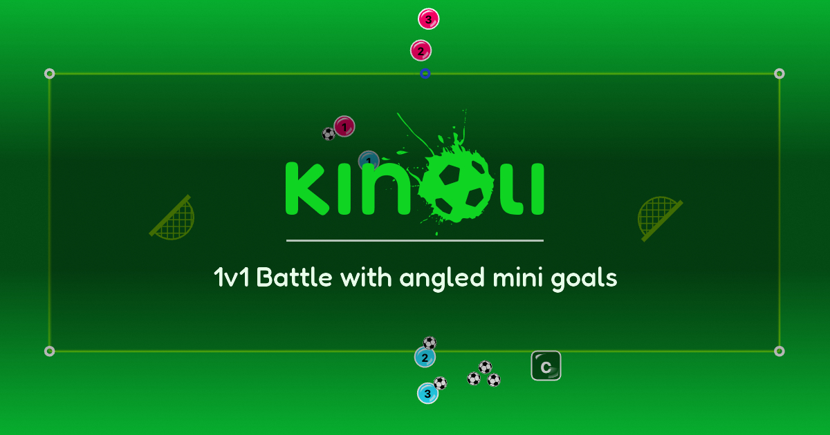 1v1 Battle with angled mini goals